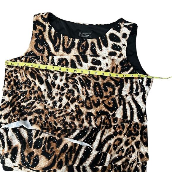 Dressbarn Collection women’s size 1X cheetah print sleeveless cowl neckline top - Picture 6 of 10